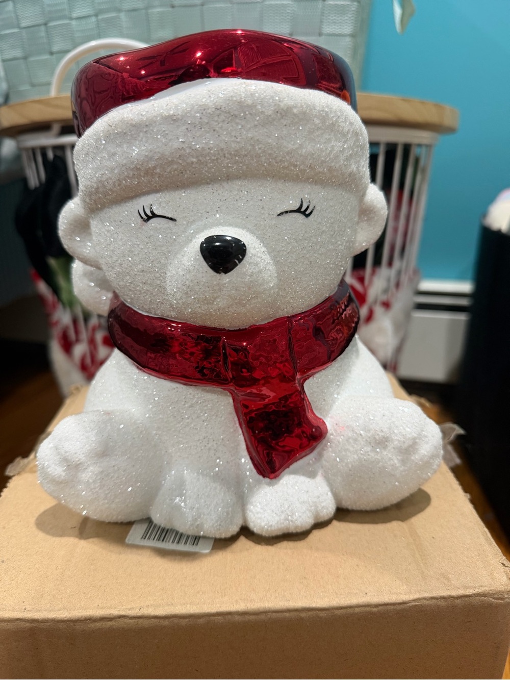 Three wick polar bear candle holder